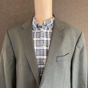 Ralph Ralph Lauren Blazer‎ Suit Jacket Sport Coat Size 46R Gray 100% Wool